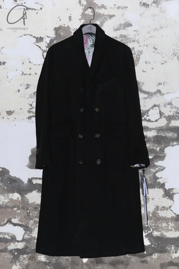 GEOFFREY B. SMALL Double-breasted peak collar coat Italy GBS-EV6C04special-HEI Black